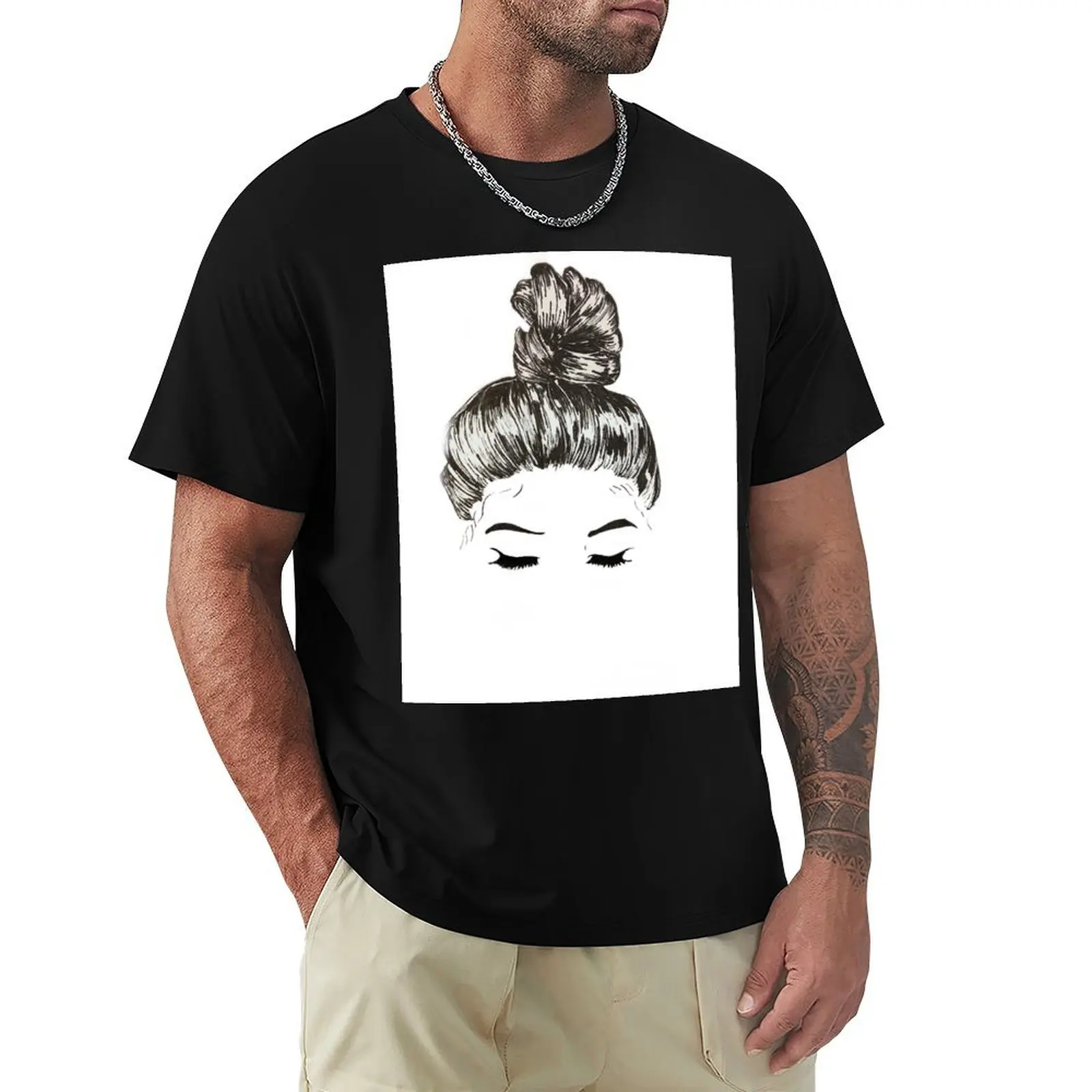 Messy Bun T-Shirt anime t shirts for man T-Shirt