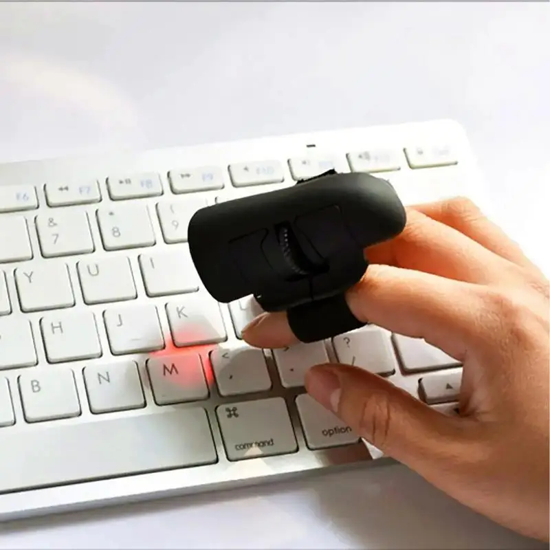 2.4G Mini Wireless Finger Ring Mouse Bluetooth-compatible Optical Control Finger Ring USB Mice Remote Button Clicking