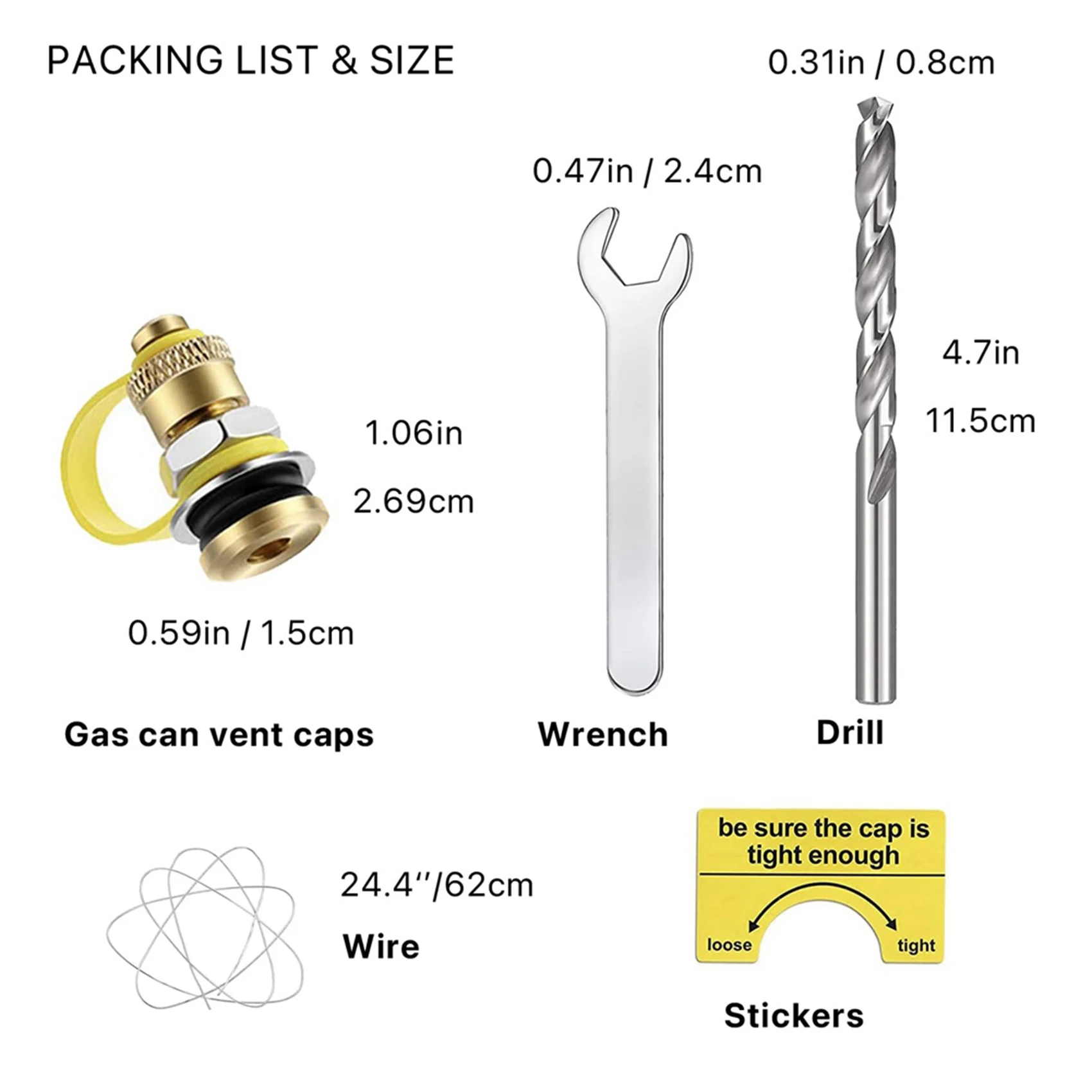 Fuel Gas Can Vent Caps, 12 Pack Upgrade Fuel Gas Can Vent Kit,Used For All For Gas Can Fuel Tank Water Jug Enhances Flow