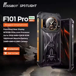 Fossibot F101 Pro Robustes Smartphone 10600 mAh 15 GB + 128 GB IP68 Wasserdichtes Mobiltelefon Globale Version Handy NFC