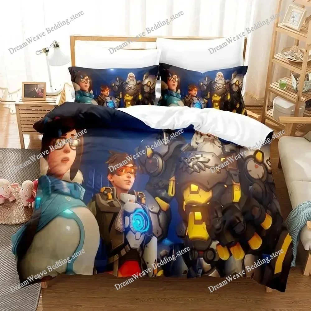 

Game Overwatchs Bedding Set Boys Girls Twin Queen Size Duvet Cover Pillowcase Bed Boys Adult Fashion Home Textileextile