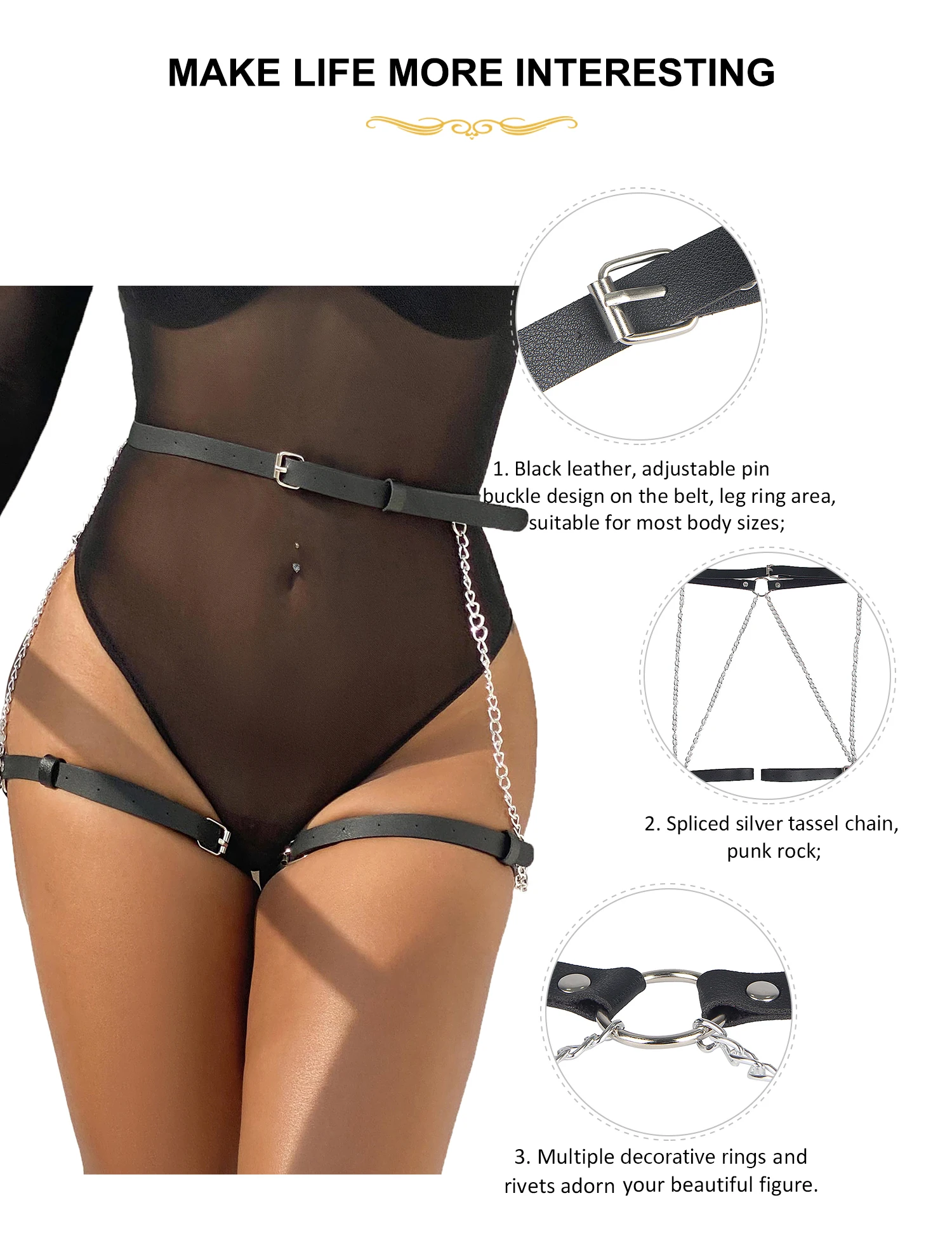 Comeondear Sexy Belt Harness Garter Body Lingerie Bondage Strap Woman Belt Seks Bdsm Waist Leg Thigh Garters Clothing Decoration