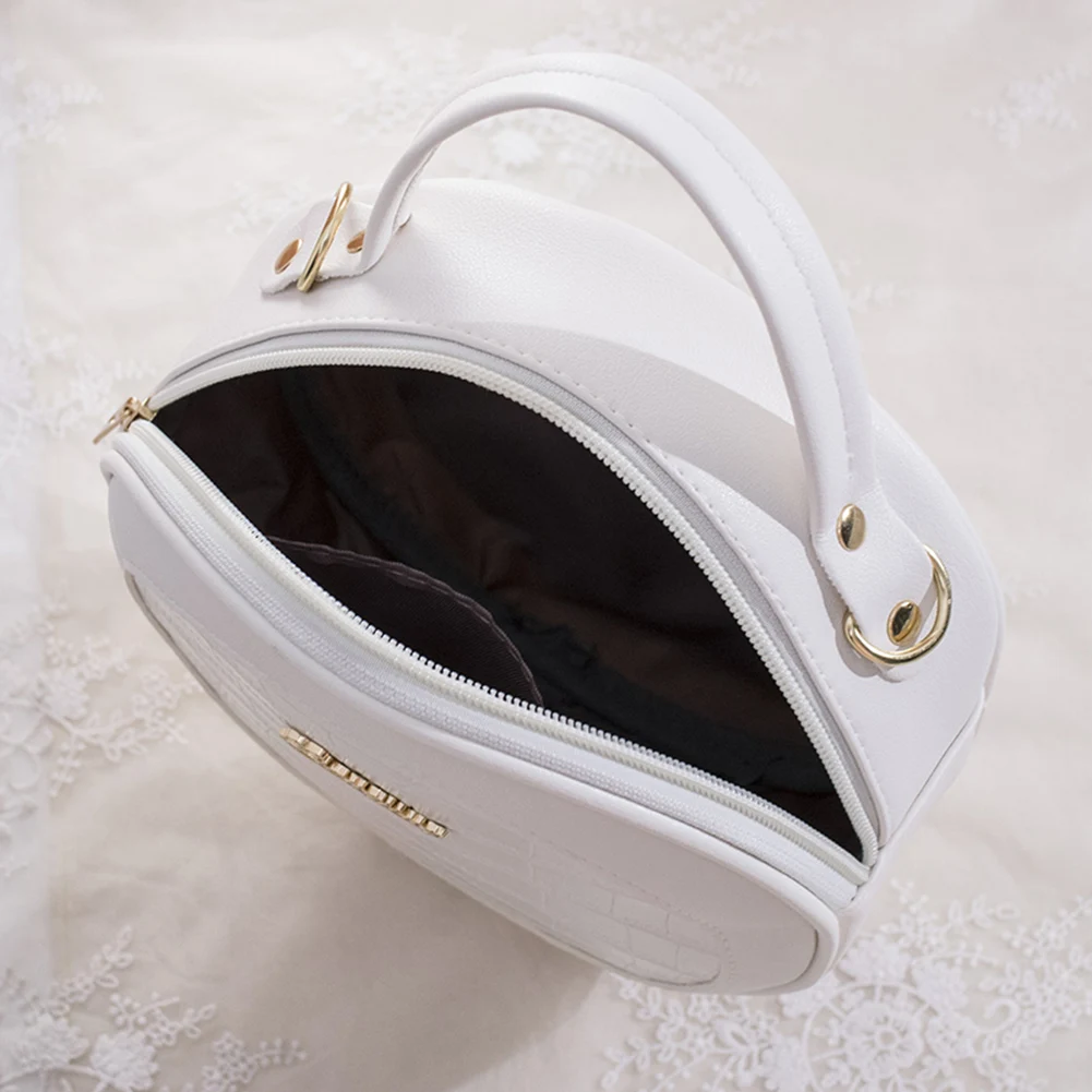 

Fashion Alligator Pattern Crossbody Bags Women Round Circle PU Shoulder Pouch