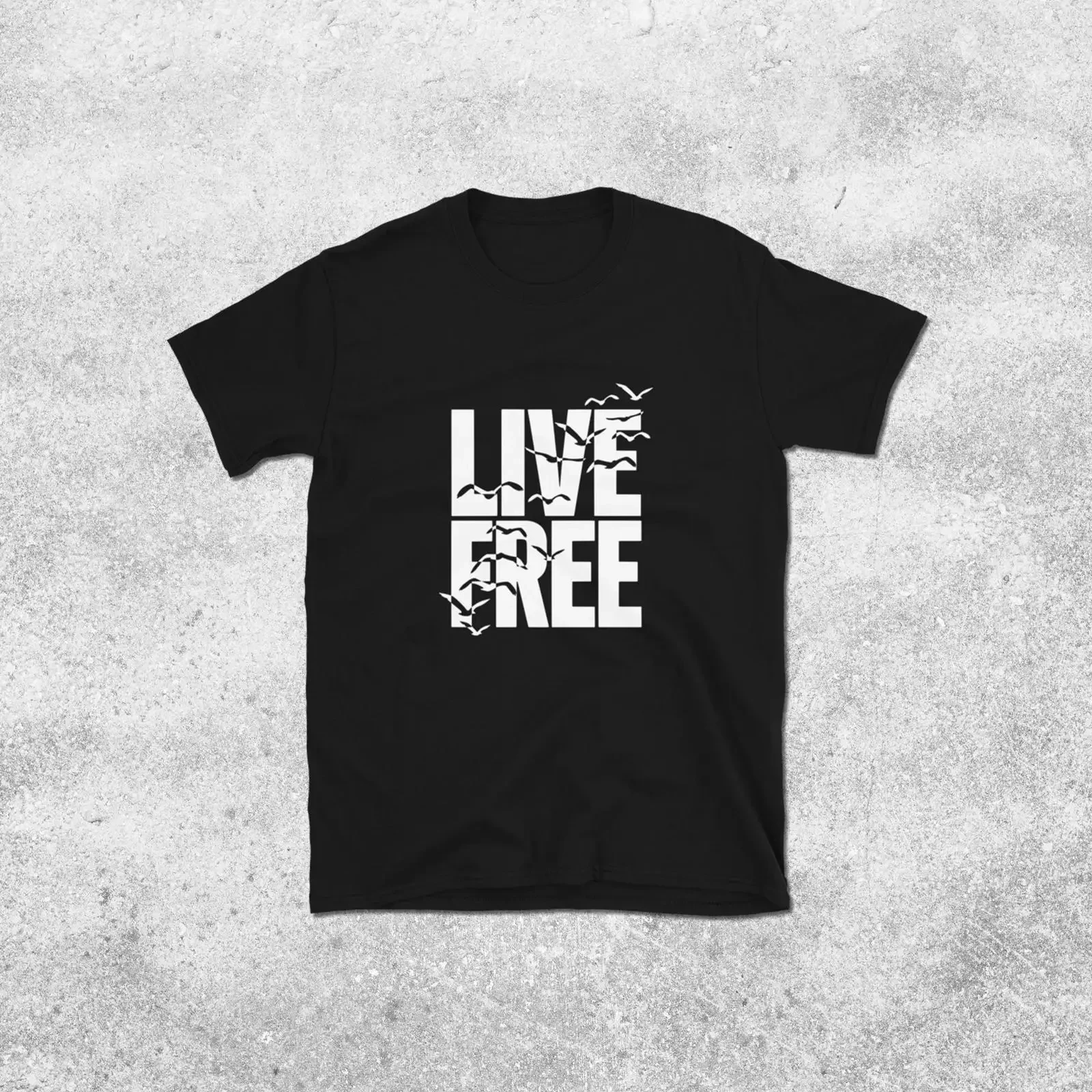 Live Free Flying Birds Freedom Life T Shirt vintage Washed homme Unisex Versatile Soft Comfortable streetwear Casual