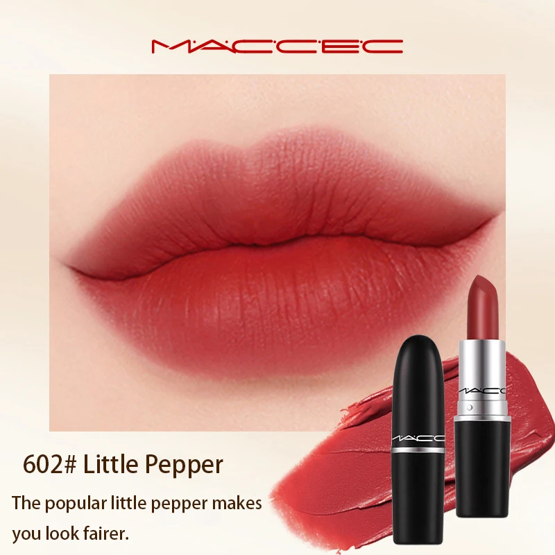 Novo batom fosco de alta qualidade tubo de metal bala batom batom à prova dwaterproof água longa duração batom vermelho maquiagem lábios cosméticos