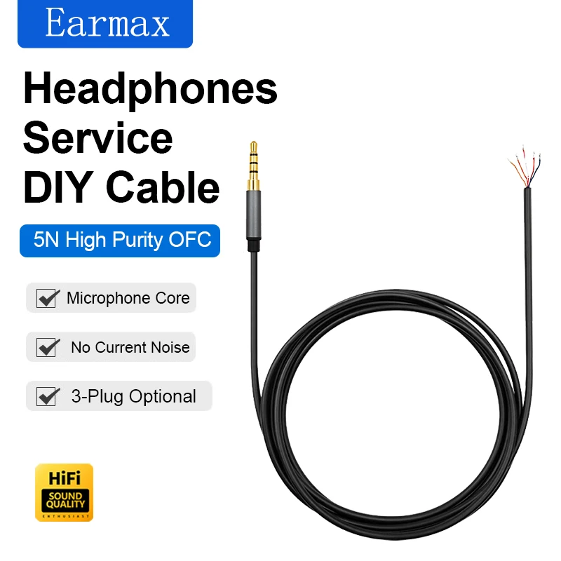 TYPE-C USB-C Headphones With Microphone Repair 3.5mm Replace 5-Core Pure Copper USB-A Computer Gaming Earphone Cable