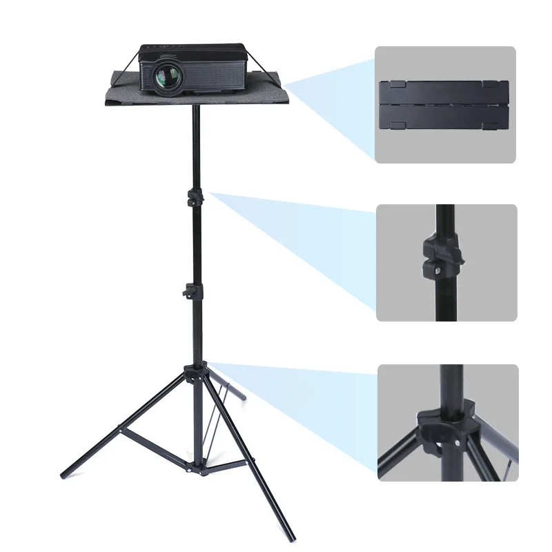 Foldable stand tray for projectors, home and outdoor telescopic projectors, computer multi-purpose tray holder set