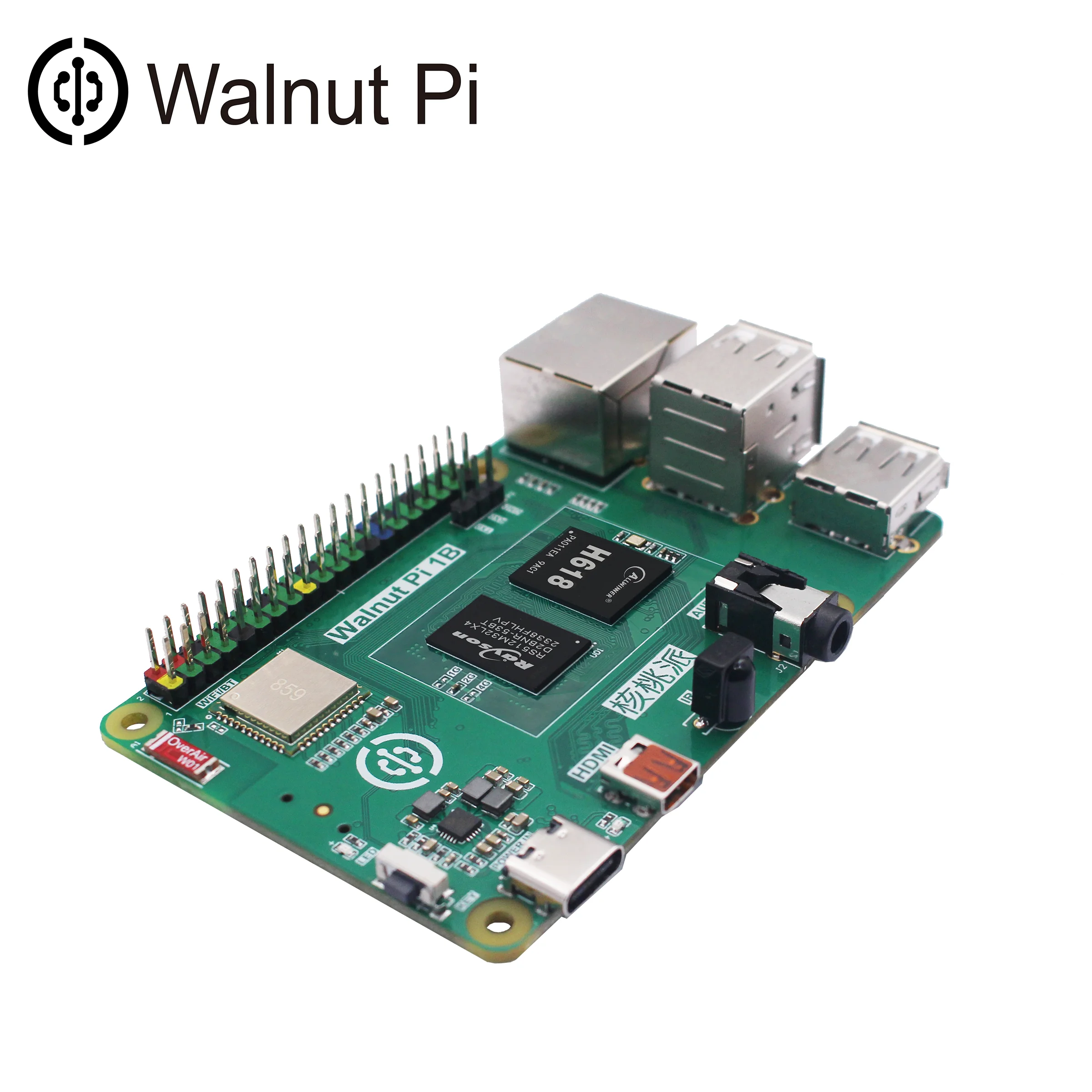 Walnut Pi 1B 1/2/4GB Allwinner H618 H616WiFi Bluetooth Mini PC Development Board SBC Single Board Computer WalnutPi Raspberry Pi