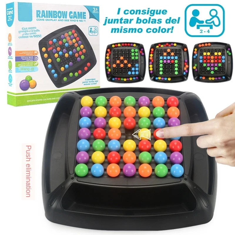 2 Players 20CM Rainbow Ball Matching Brain Game Intelligent Bead Training Board Game Magic Chess Educational Toys For Kids