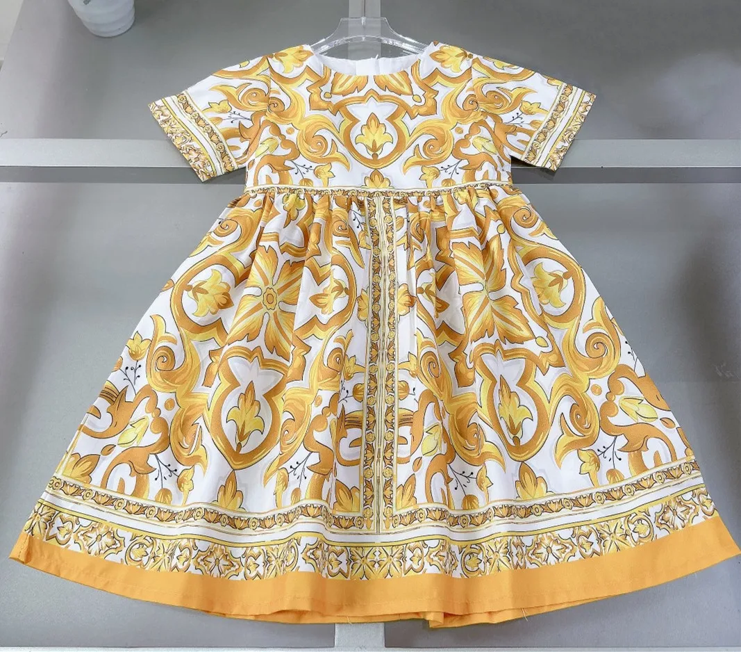 2024 Girl Summer Dress Child Princess Party Dresses Design Flower Weddings Children Clothing Casual