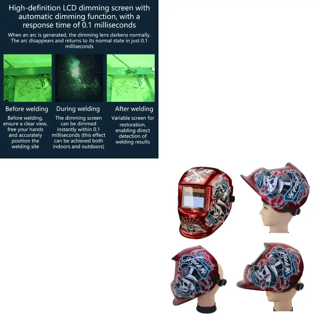  Lightweight Automatic Welding Helmet 850g Solar Powered For Long Use