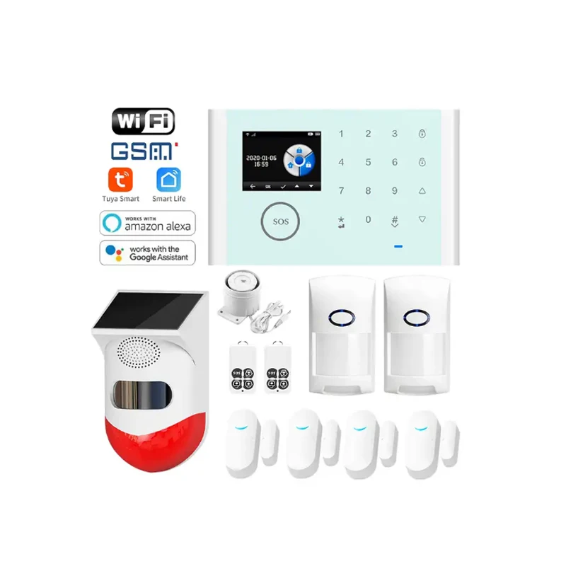 Home Anti-theft 433MHz Wifi  Home Security Alarm System Wireless GSM Alarm Intrusion For Tuya SmartLife APP Home Alarm