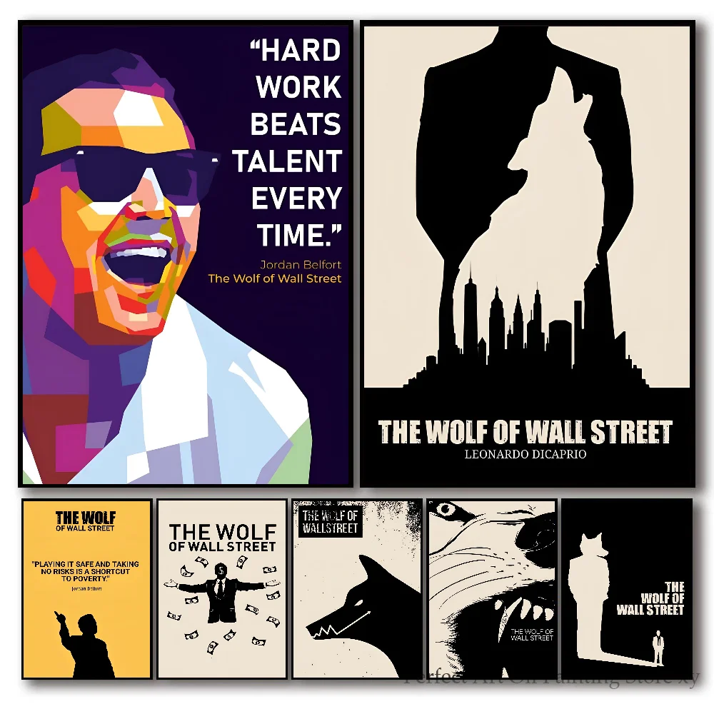 1PC Classic Movies The Wolf Of Wall Street Poster Papier Home Wohnzimmer Eingang Bar Restaurant Kunst