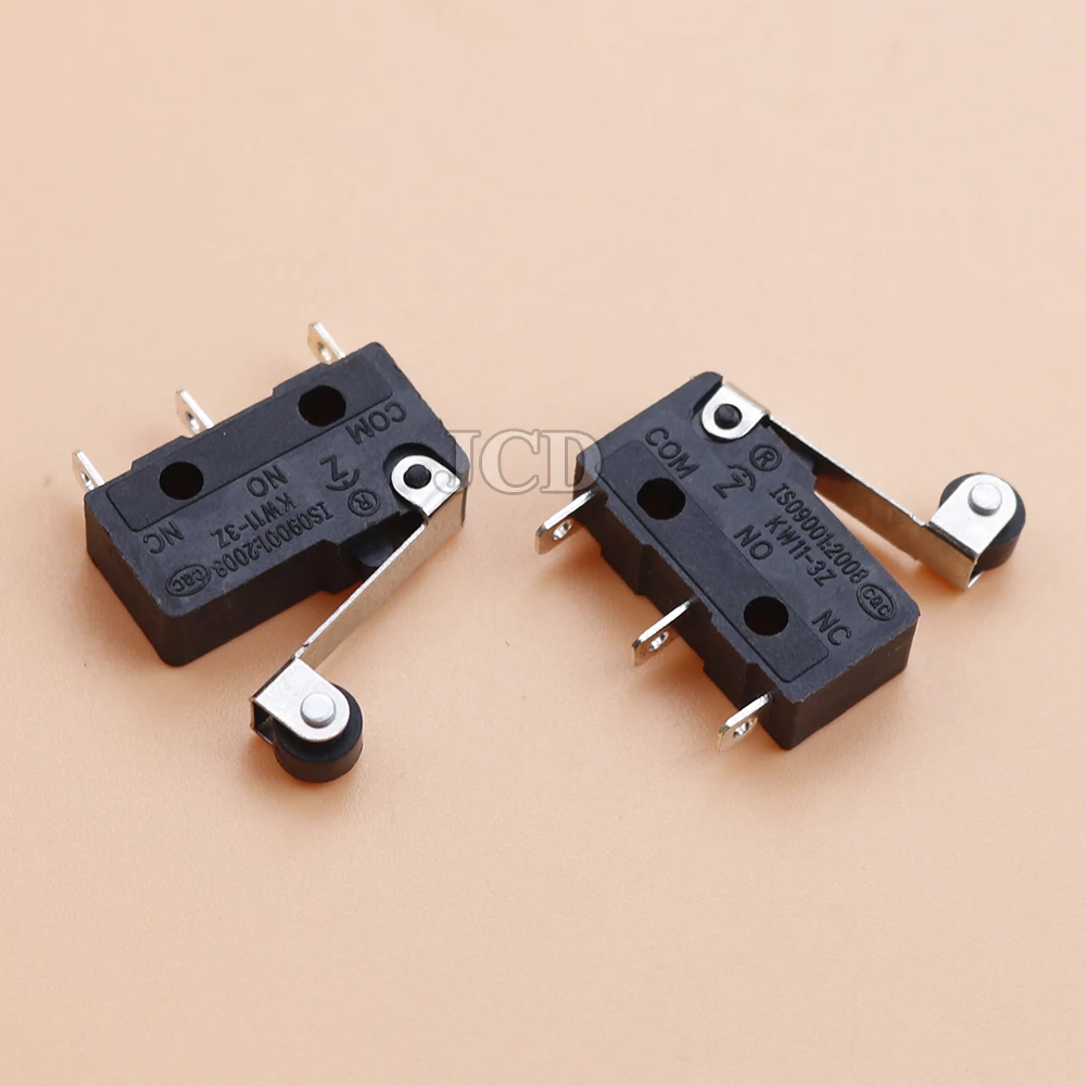 10 PCS Micro Switch 2/3Pin NO/NC Mini Limit Switch 5A 250VAC KW11-3Z Roller Arc lever Snap Action Push Micro switches