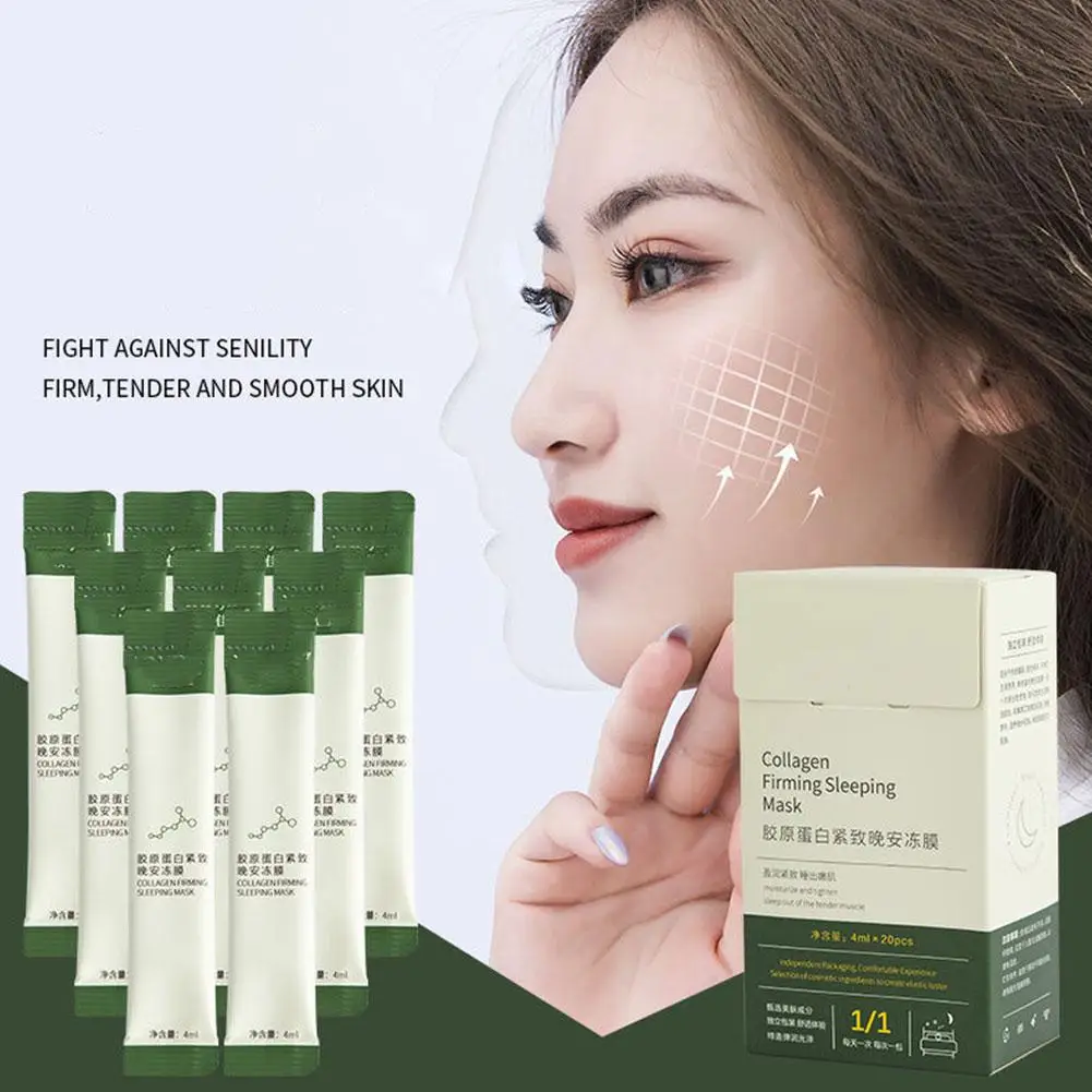 Wash-Free Collagen Firming Sleeping Face Mask Moisturizing Anti-Aging Face Hydrating Frozen Portable Nourishing Mask Sleepi J1F0