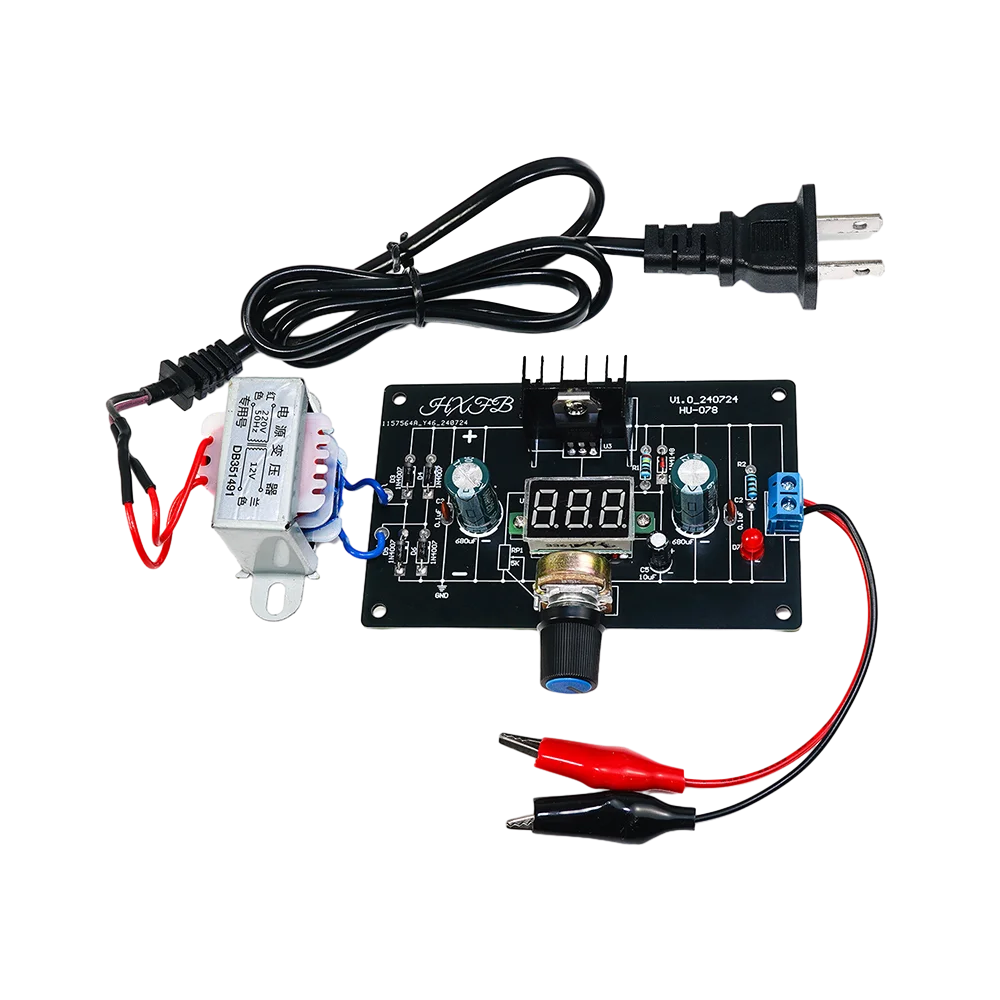 DIY Kit Electronic LM317 Adjustable DC Regulated Voltage 110V 220V DIY Soldering Kit Digital Display Output Voltages 1.25V-12.5V