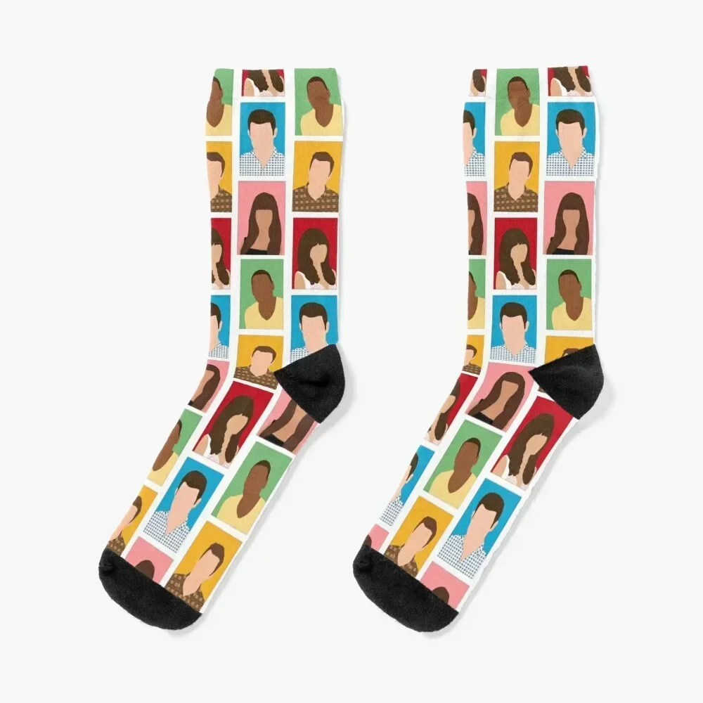 

New Girl Cast Portrait Design Socks gift Run Soccer Antiskid soccer Women's Socks Men's