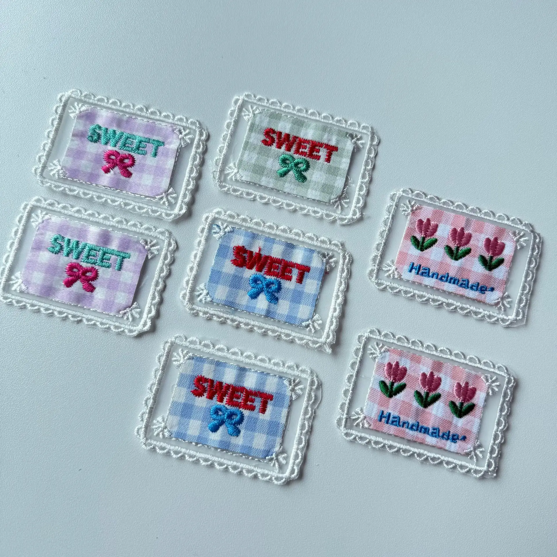 Organza Bow Flower Embroidery Patch for Hair Hat Sock Decoration Premium Exquisite DIY Clothing Embellishment