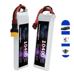 LiPo 2S Battery 7.4V 10400mah 60C For Remote Control Car FPV Drones Quadcopter Boat Deans T TRX XT60 XT90 Connector 2S Batteries