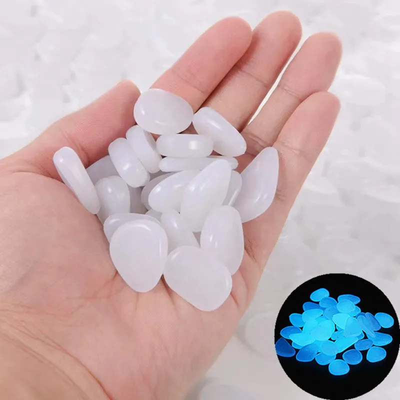 2-3cm Luminous Stones Glow In Dark Rocks In Bulk Garden Pebbles Fish Tank For Aquarium Outdoor Decoration White Mix Color 1000