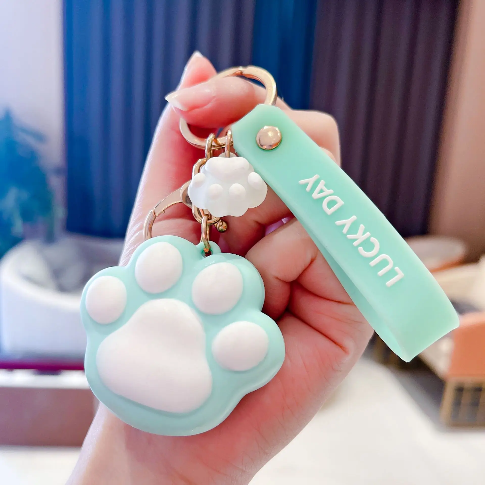 Cartoon Cat Claw Coin Purse Silicone Cat Paw Keychain Kawaii Animal Claw With Key Ring For Women Girls Handbag Wallet Decor Gift