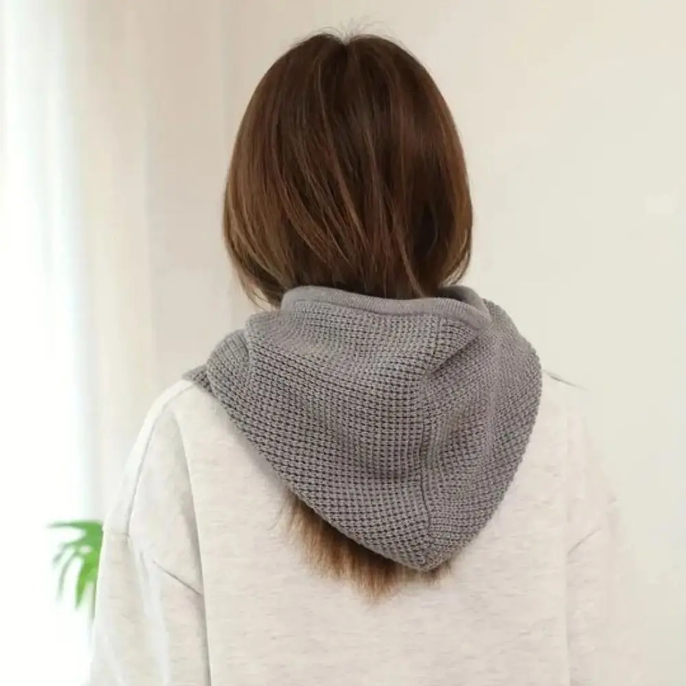 Fashion Solid Color Drawstring Balaclavas Hat Soft Earmuff Pullover Cap Windproof Warm Winter Neckerchief Streetwear