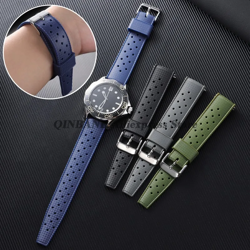 Para Oris para Seiko para Citizen correa de silicona correa de reloj inteligente Tropic de goma 20/22mm pulsera Universal para hombres y mujeres cinturón deportivo