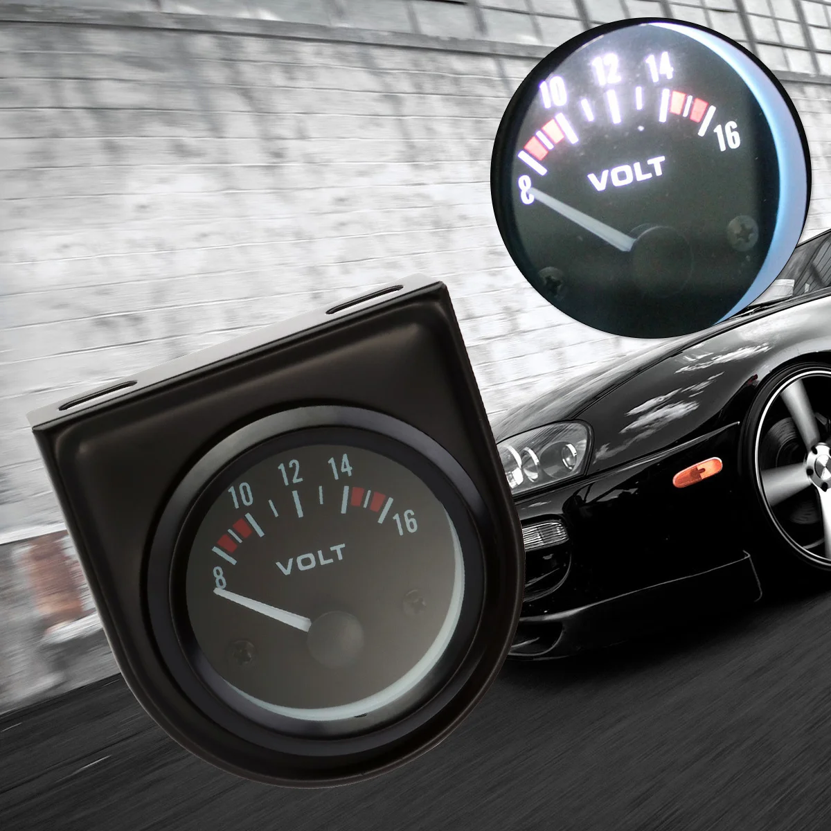 

Voltage Meter 52Mm 8~16V Dc Car Volt Gauge Led Light Auto Dashboard Gauge For Vehicle Electrical System Monitoring