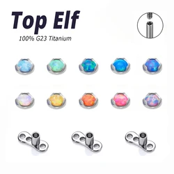 G23 ASTM F136 Titanium 16G High Polish Nose Piercing Opal Micro Dermal Anchor Top Nose Ear Piercing Body Jewelry For Women Men
