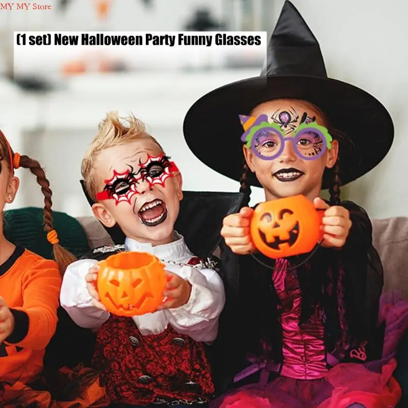 N1HE Funny Halloween Party Eyeglasses Halloween Party Decors Halloween Paper Glasses