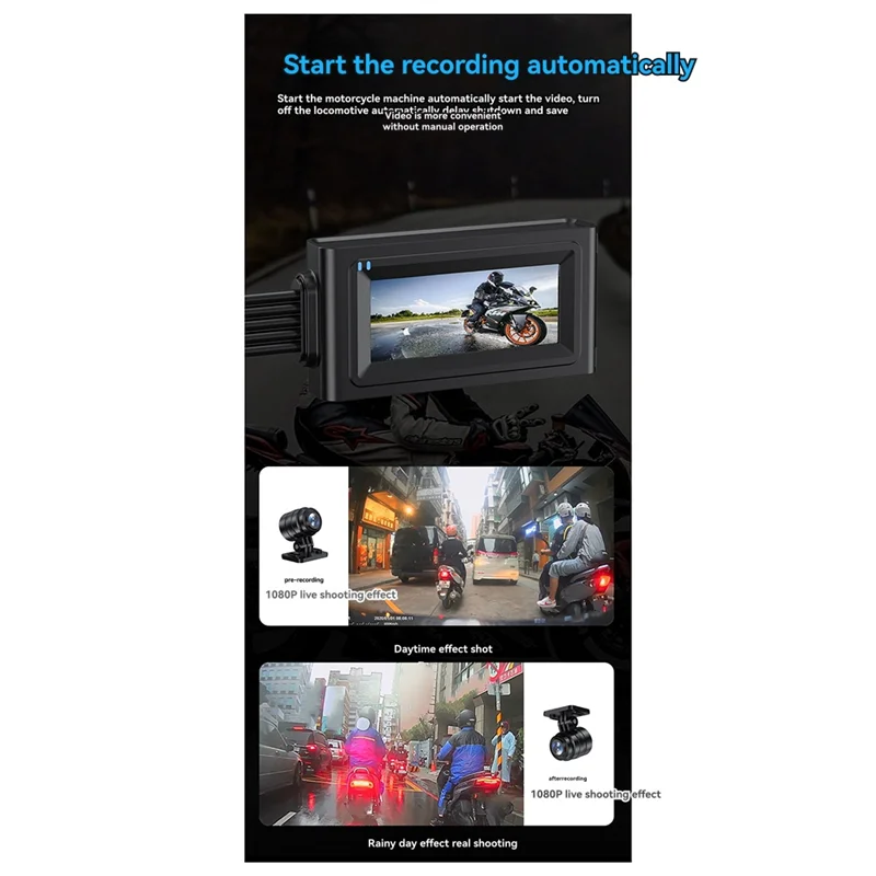 Driving Recorder Motorcycle Driving Recorder HD Motorcycle Driving Recorder Dual Record+WIFI+GPS+64G