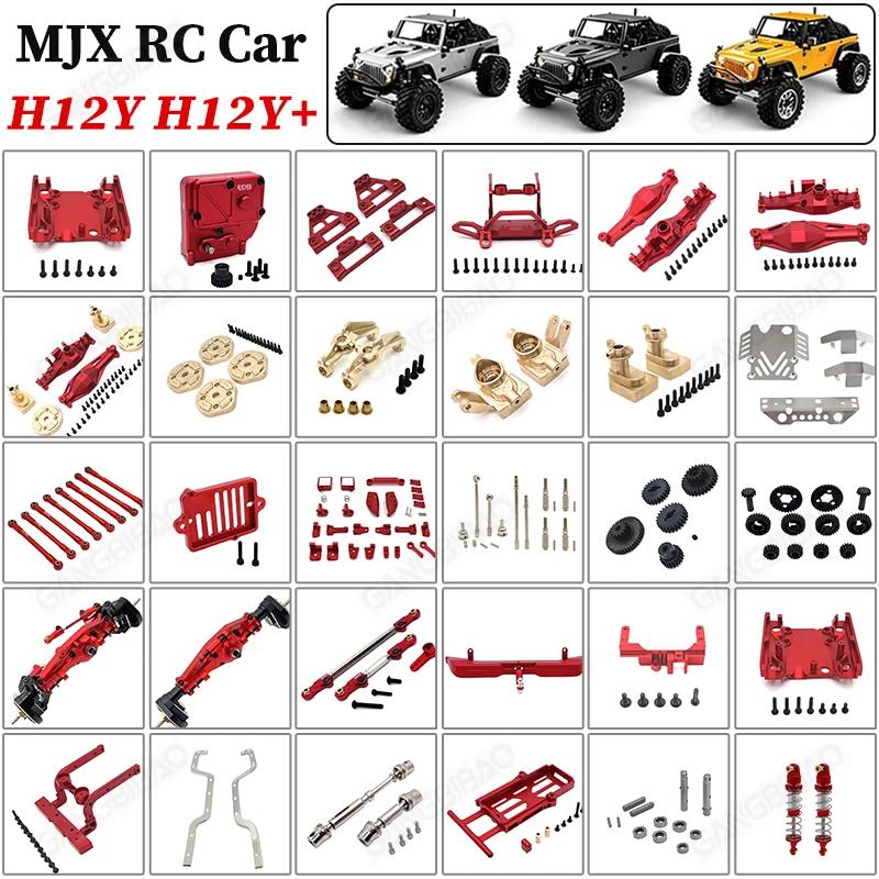 

MJX Hyper Go H12Y H12Y+ 1/12 Metal Upgrade RC Toy Car Parts Front bumper Shock absorber tower Drive Shaft Modified Accessories