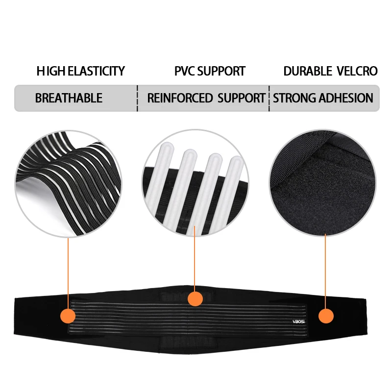 VBOSi Unisex verstellbares Taillenband für den unteren Rücken, für Damen und Herren, Bauchtrimmer für Gewichtheben, Laufen – Detail 3