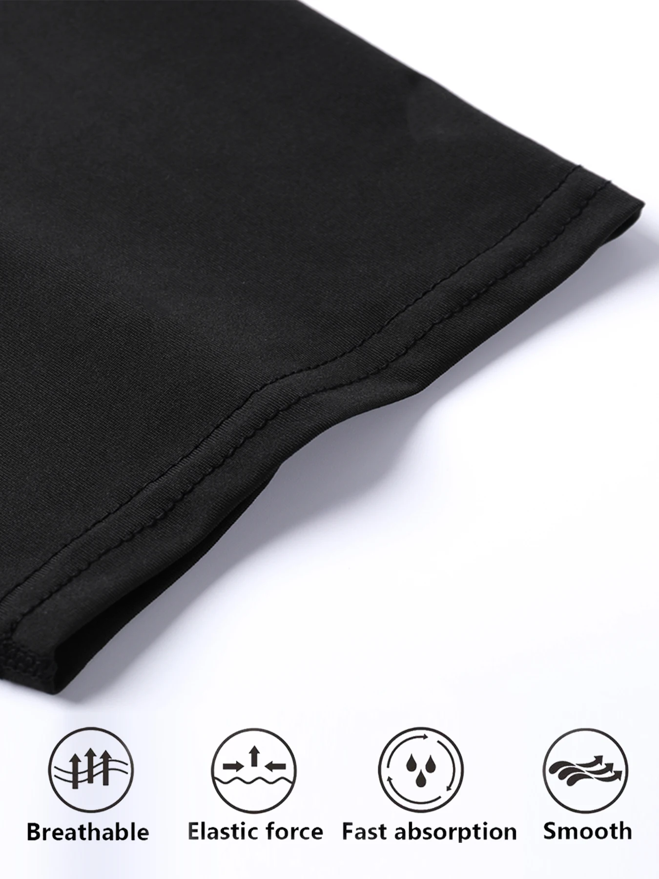 Herren-Kompressions-T-Shirt mit hoher Elastizität, schnelltrocknend, trendig bedruckt, Rundhalsausschnitt, Kurzarm, für Lauf- und Fitnesstraining. – Detail 3