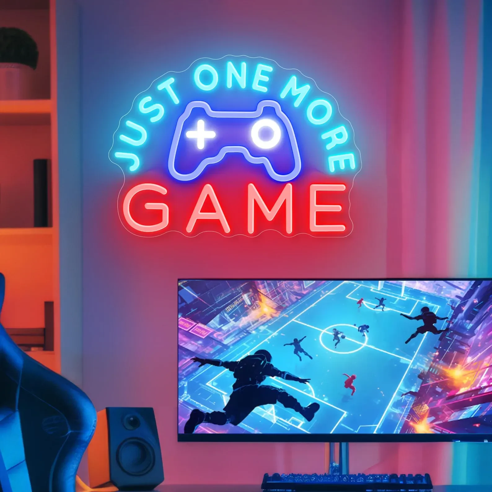 

Just One More Game Neon Sign, Bedroom Gaming Room for Kids, Nursery Neon Sign, Neon Wall Sign Decor Game Room Decor