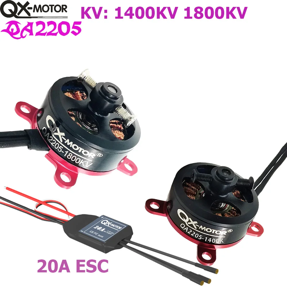 QX-MOTOR series QA2205 1400KV 1800KV Brushless Motor With 20A ESC For F3P RC Fixed-wing Airplane