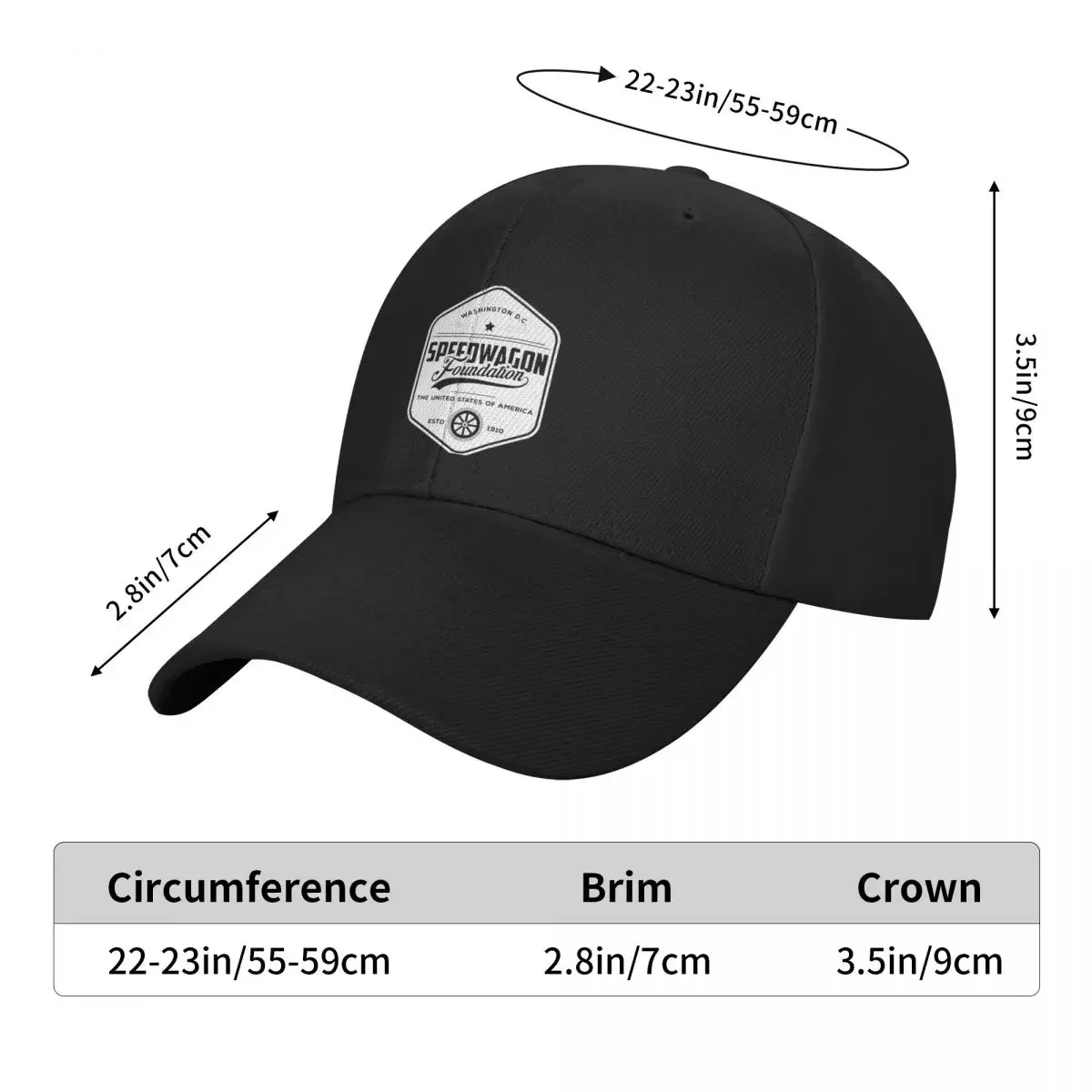 Speedwagon foundation retro shirt Baseball Cap Sun Cap Luxury Cap luxury caps Female Men's