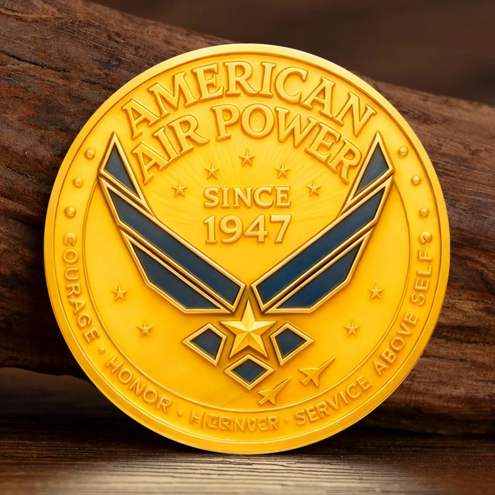 عملة المجموعة المطلية بالذهب للقوات الجوية الأمريكية منذ عام 1947 عملة تذكارية للطاقة الجوية الأمريكية