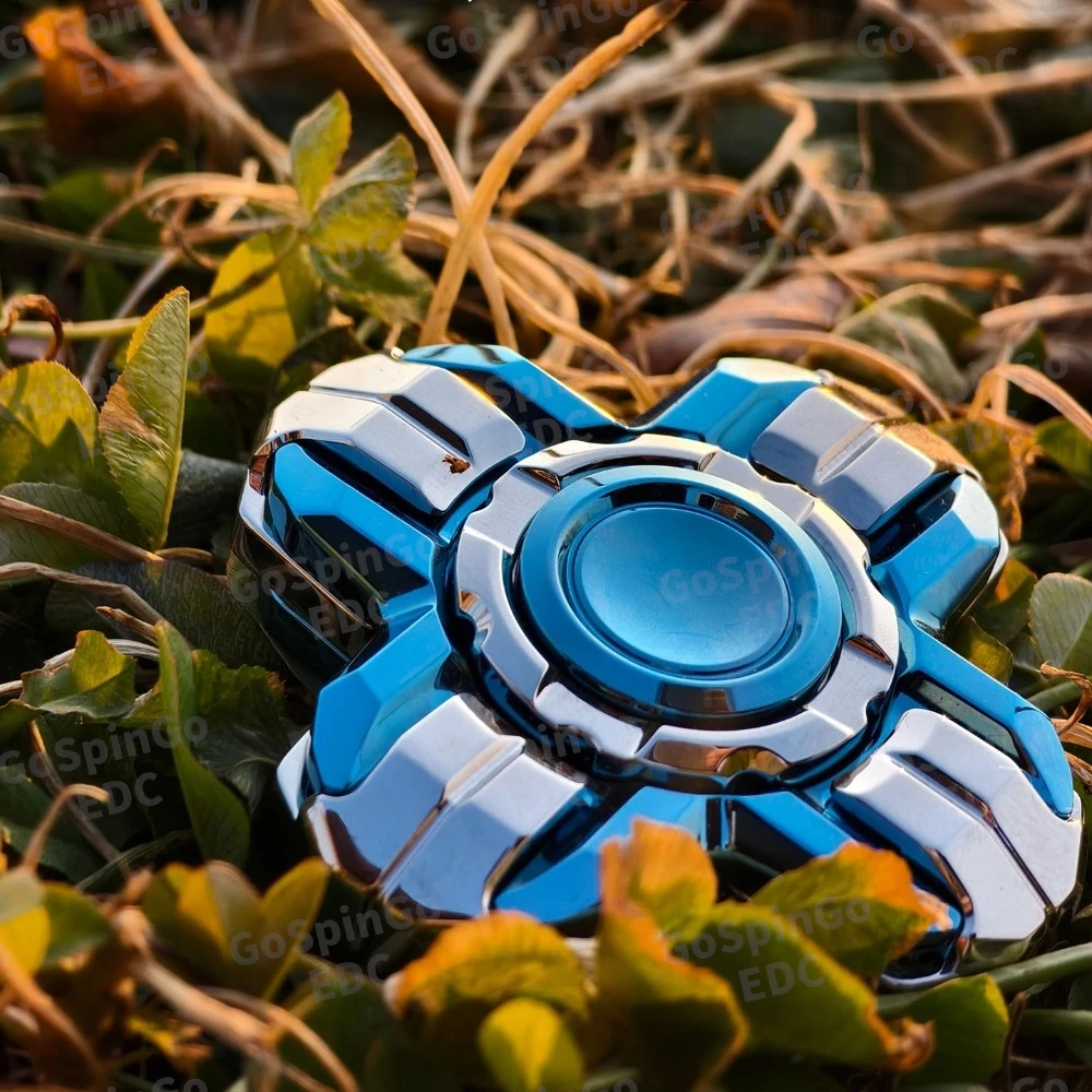 TQEDC Titanium Steel Mokume Fidget Spinner Open Nail Gyro Fidget Toys For Adults Anxiety Relief Gadgets Original Designs