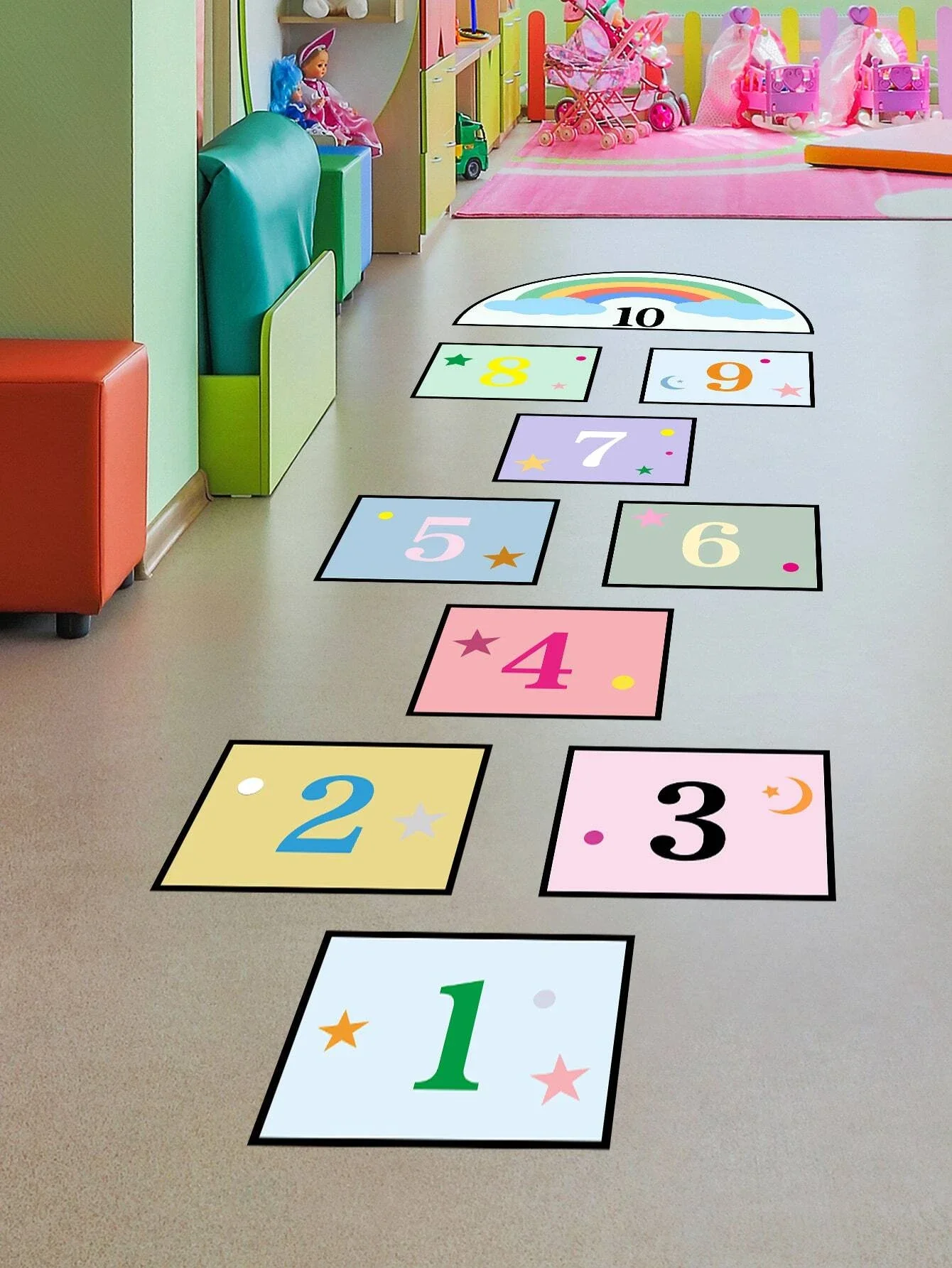 

2pcs Number Pattern Floor Sticker