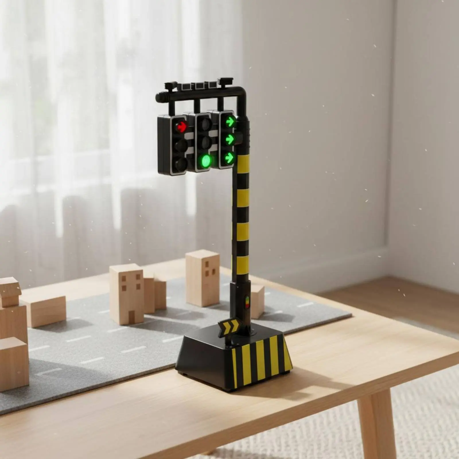 Toy Traffic Lamp Voice Function Simulation Traffic Lamp Early Education Button Activated for Young Children