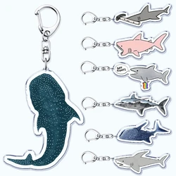 Cute Ocean Sea Blue Shark Keychains for Accessories Bag Beach Animal Hammerhead Whale Marine Fish Keyrings Jewelry Friends Gifts