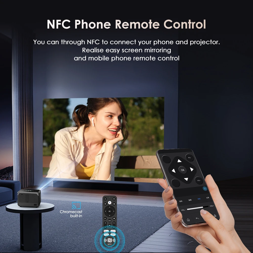 [ترخيص Google TV Netflix الرسمي] جهاز عرض 4k [Android 14] جهاز عرض محمول 5G WiFi Dolby جهاز عرض شعاع المسرح المنزلي 2025