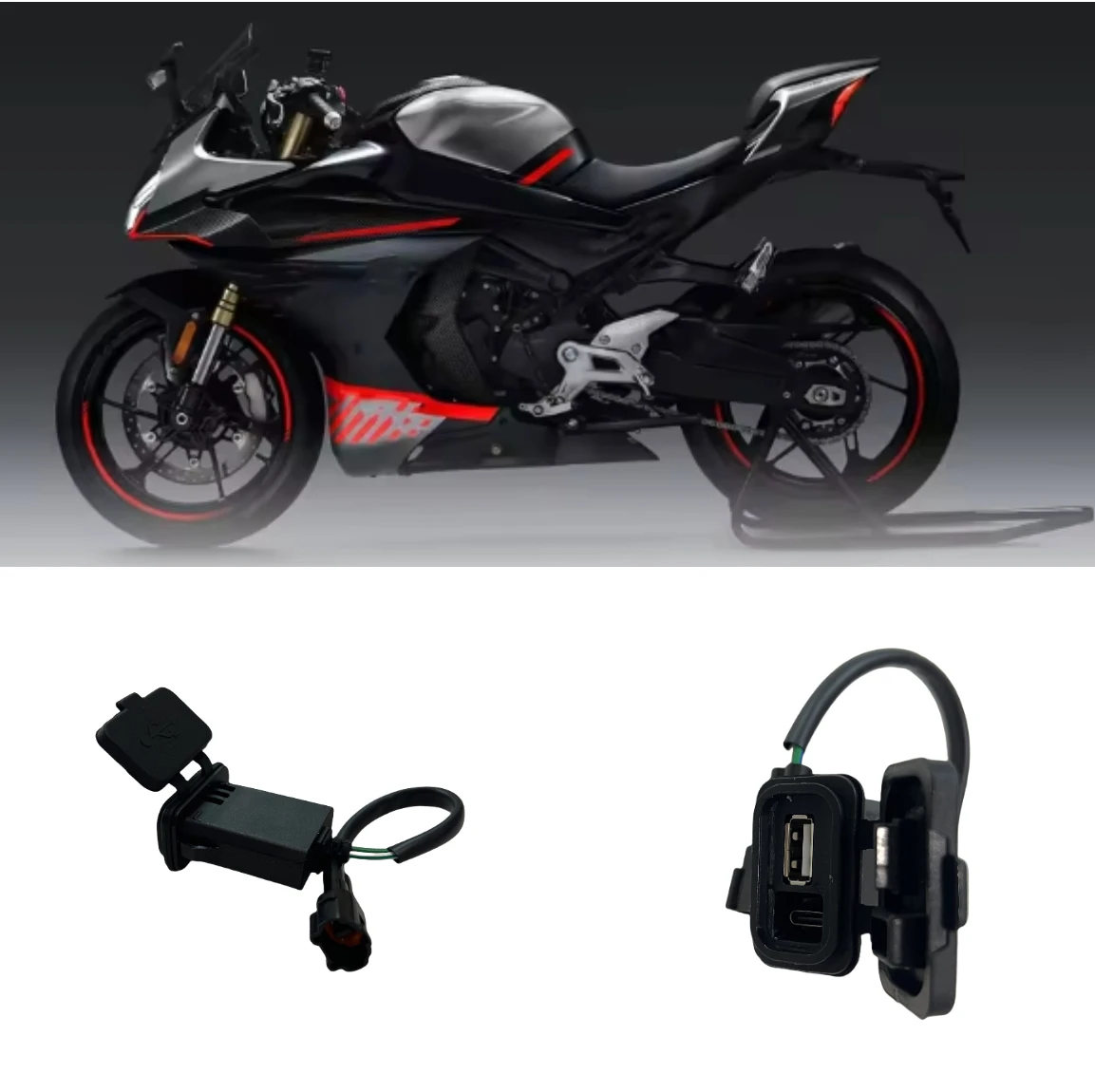 For 2023 CFMoto 450ss 450sr 450nk original modified pulse connector USB power socket waterproof