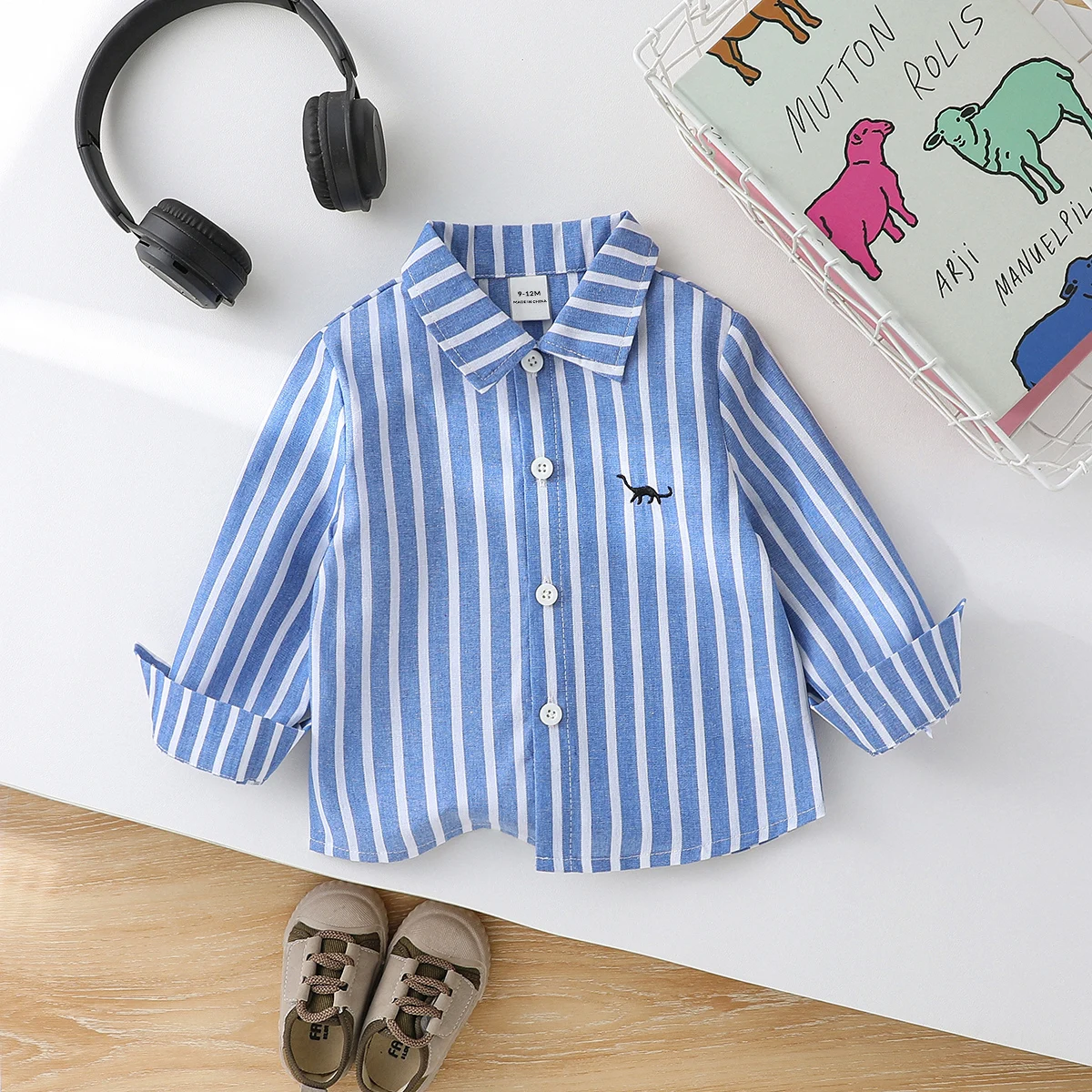 Spring Autumn Kids Baby Boys Clothes T-Shirt Toddler Striped Clothing Children Wears Infant Casual Blouse Clothes For 1-3Y