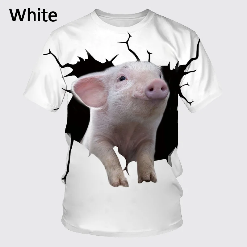 New Fashion Funny Animal Pig 3D Printed Men\'s Casual Short Sleeve T-shirt