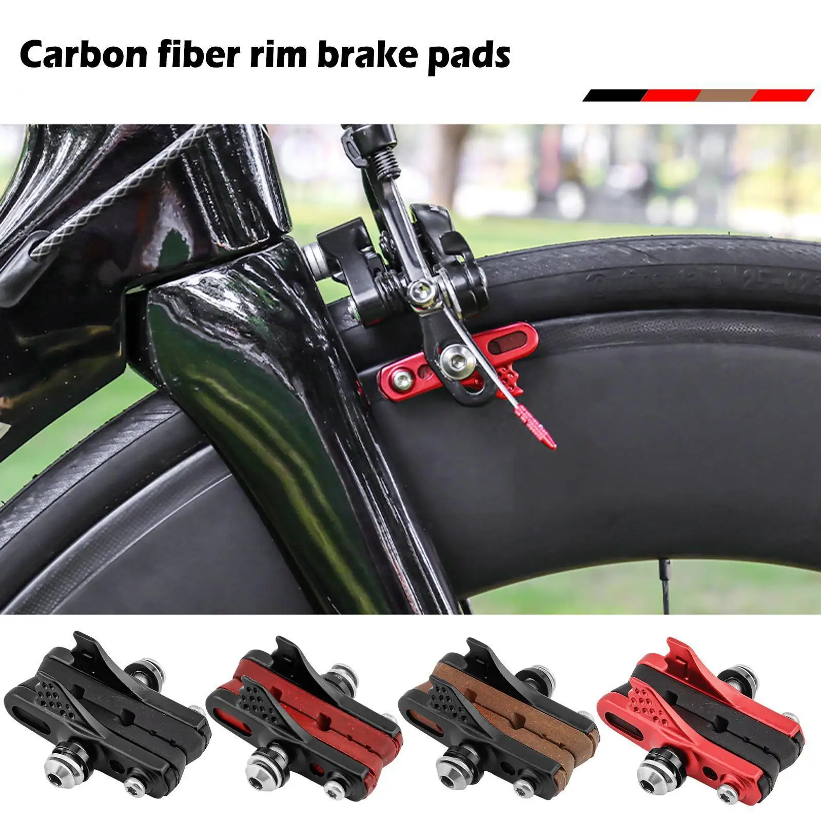 Frosted Bicycle Brake Pads For Carbon Wheel Rims Road Bike Caliper Braking Inserts Block For Carbon Wheelset Heat Dissipati H7E9