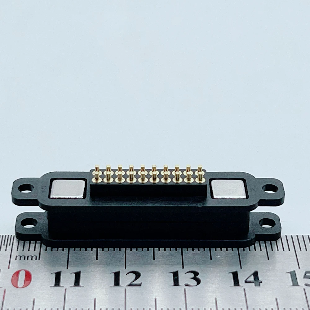 1 Paar 13-Pin 14 15 16 17 18 19 20-Pin Magnetischer Pogo-Pin-Steckverbinder, Stecker und Buchse, Stromanschluss mit Befestigungsschraubenloch zum Laden – Detail 3