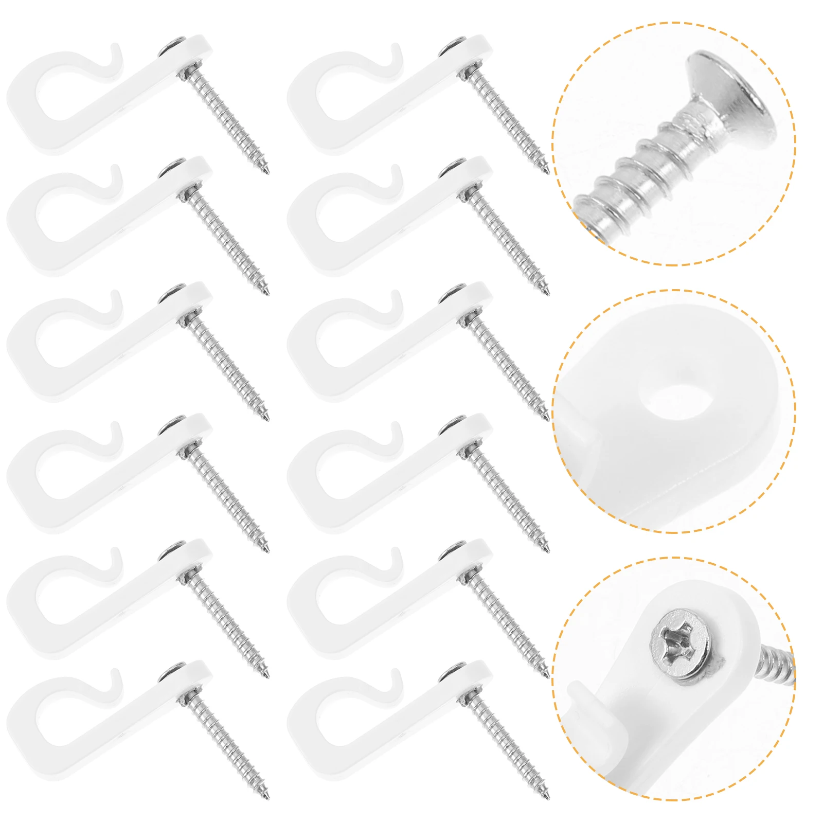 

20 Sets Screw Hooks for Hanging String Lights Metal Patio Light Clips Outdoor Decor Rust resistant Hooks