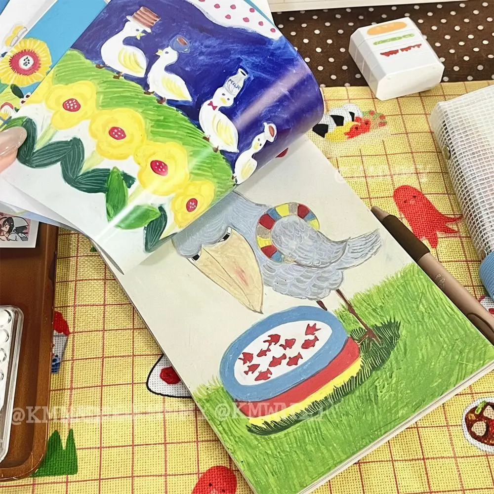 Japanese Cartoon Illustration Writing Crafting Papers 100 Sheets Multi-functional Notebook Materials Book Students